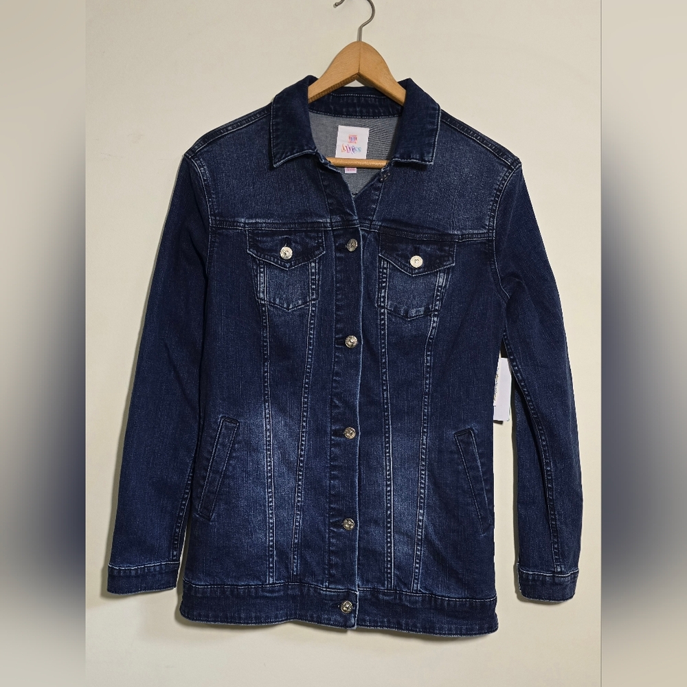 NWT Lularoe Floral Embroidered Jean Jacket Small